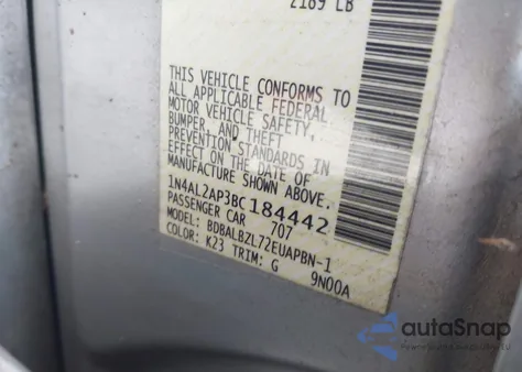 2011 Nissan Altima 2.5 S из США, поврежденный, VIN 1N4AL2AP3BC184442